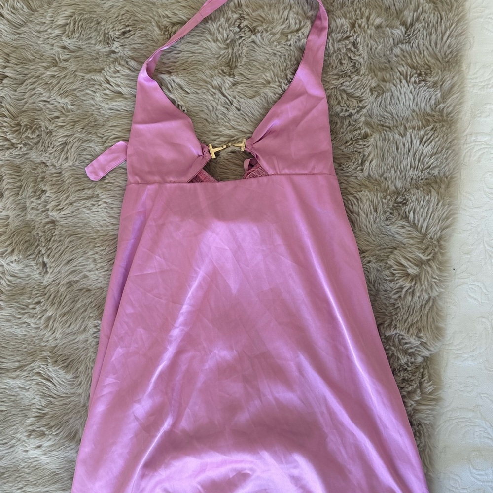 Elegant Pink Halter dress